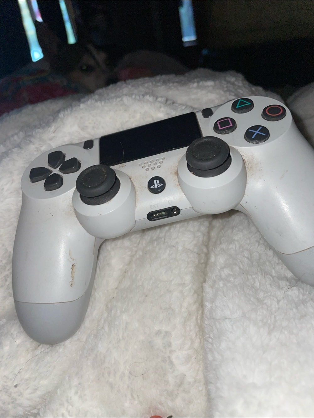 Sony White DualShock 4 PlayStation Wireless Controller with Colored Face Buttons